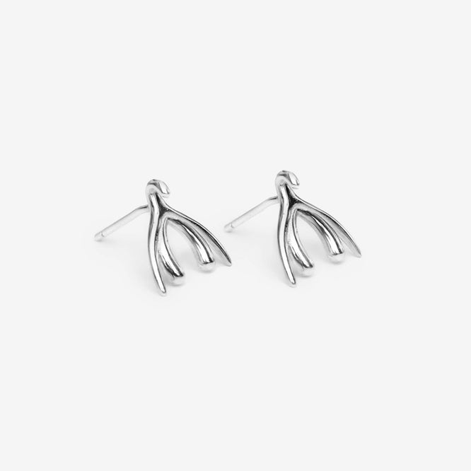 Clitoris Shaped Sterling Silver Earrings